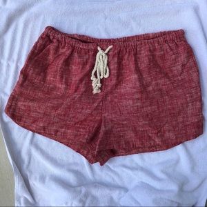 Lightweight Red Cotton Shorts